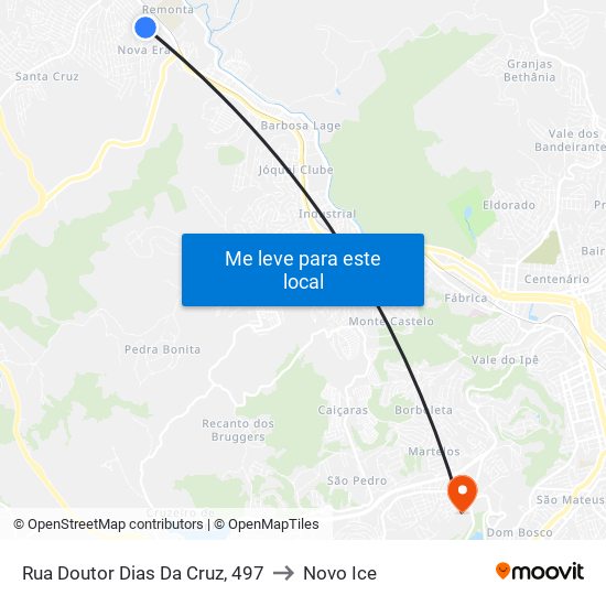 Rua Doutor Dias Da Cruz, 497 to Novo Ice map
