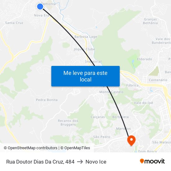 Rua Doutor Dias Da Cruz, 484 to Novo Ice map