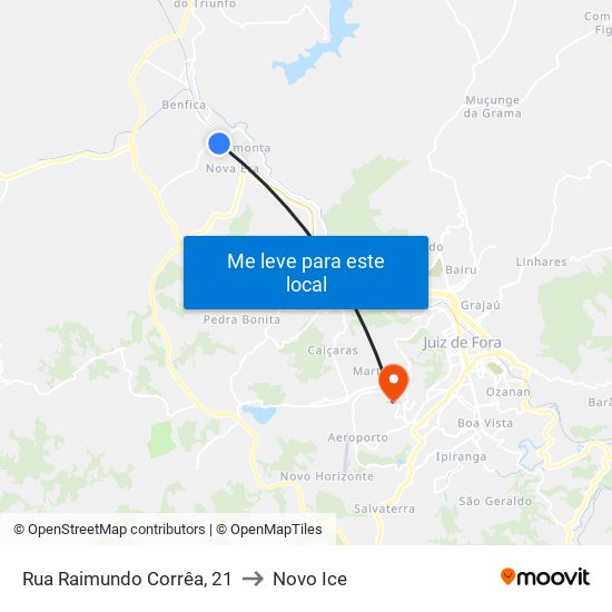 Rua Raimundo Corrêa, 21 to Novo Ice map