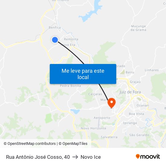 Rua Antônio José Cosso, 40 to Novo Ice map