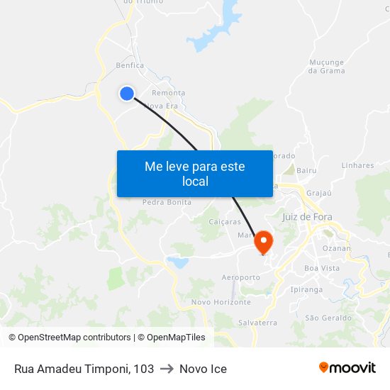 Rua Amadeu Timponi, 103 to Novo Ice map