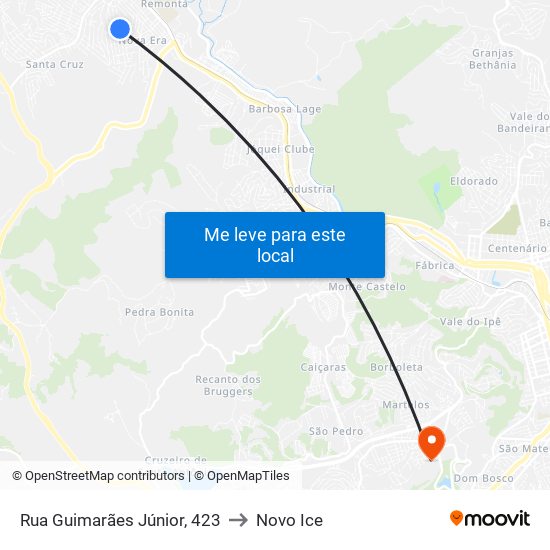 Rua Guimarães Júnior, 423 to Novo Ice map