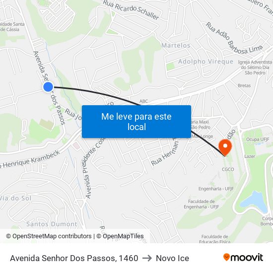 Avenida Senhor Dos Passos, 1460 to Novo Ice map