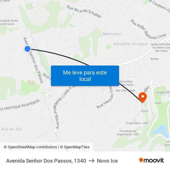 Avenida Senhor Dos Passos, 1340 to Novo Ice map