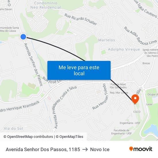 Avenida Senhor Dos Passos, 1185 to Novo Ice map