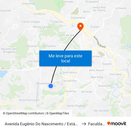 Avenida Eugênio Do Nascimento / Estádio Municipal (Entrada Para Torcida Visitante) to Faculdade Universo map