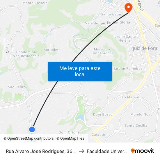 Rua Álvaro José Rodrigues, 3610 to Faculdade Universo map