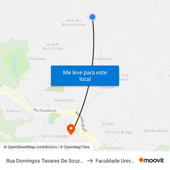 Rua Domingos Tavares De Souza, 160 to Faculdade Universo map