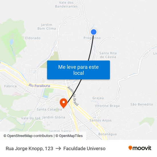 Rua Jorge Knopp, 123 to Faculdade Universo map