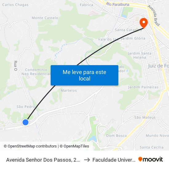 Avenida Senhor Dos Passos, 2038 to Faculdade Universo map