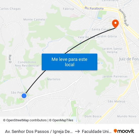 Av. Senhor Dos Passos / Igreja De São Pedro to Faculdade Universo map