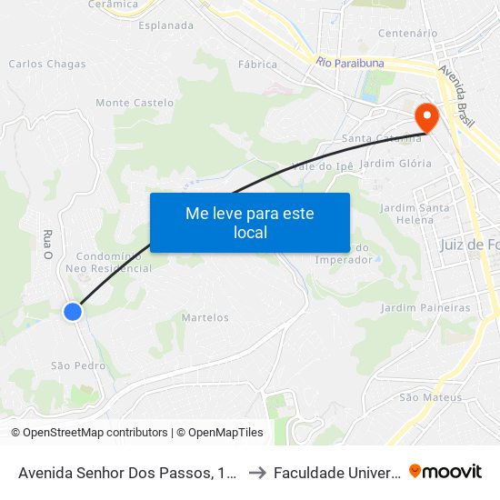 Avenida Senhor Dos Passos, 1185 to Faculdade Universo map