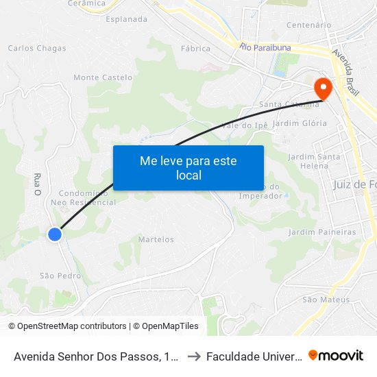 Avenida Senhor Dos Passos, 1178 to Faculdade Universo map