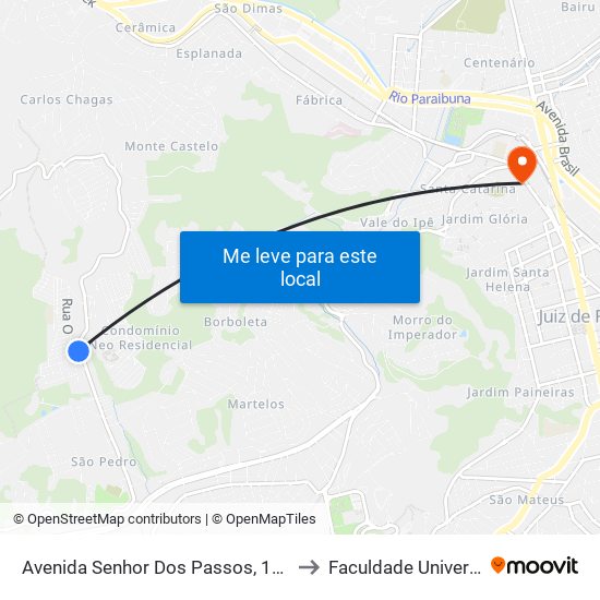 Avenida Senhor Dos Passos, 1018 to Faculdade Universo map