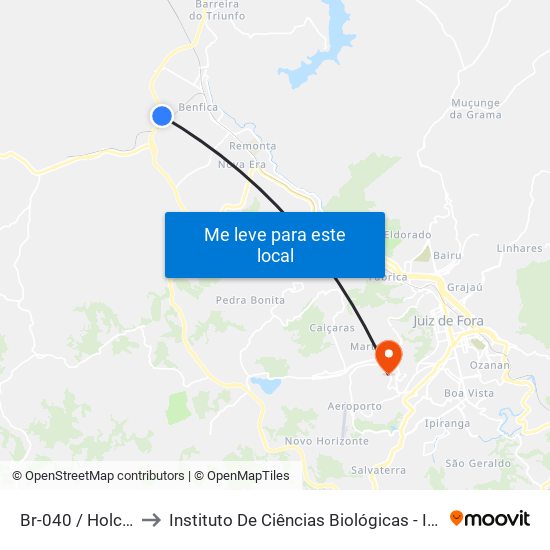 Br-040 / Holcin to Instituto De Ciências Biológicas - Icb map