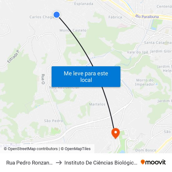 Rua Pedro Ronzani, 465 to Instituto De Ciências Biológicas - Icb map