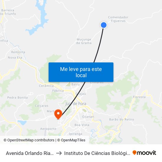 Avenida Orlando Riani, 125 to Instituto De Ciências Biológicas - Icb map
