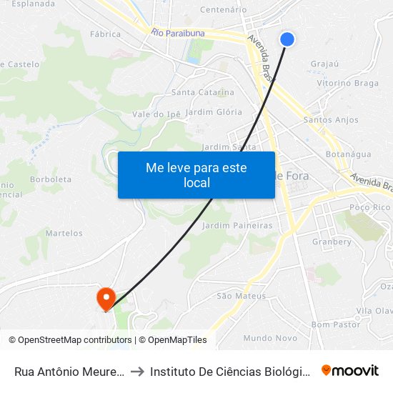 Rua Antônio Meurer, 234 to Instituto De Ciências Biológicas - Icb map