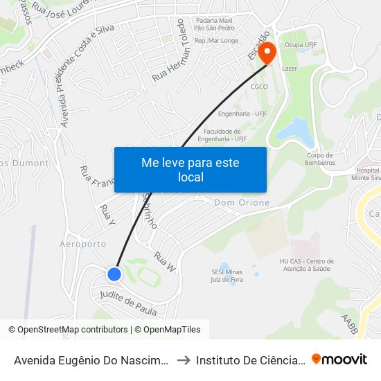 Avenida Eugênio Do Nascimento / Estádio Municipal to Instituto De Ciências Biológicas - Icb map