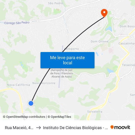 Rua Maceió, 421 to Instituto De Ciências Biológicas - Icb map