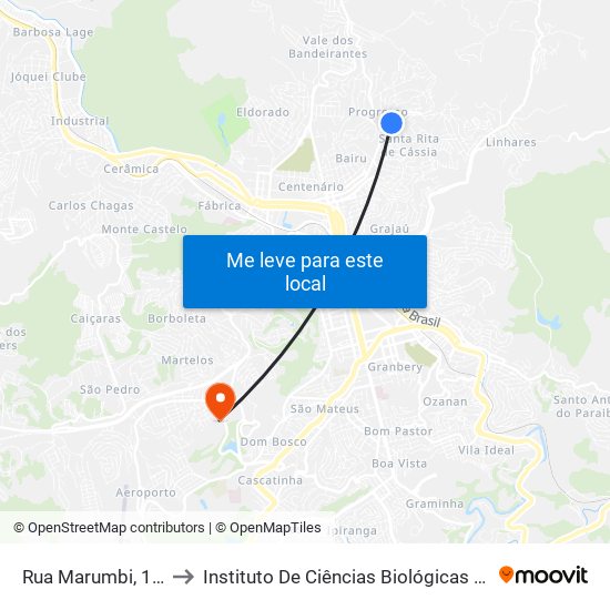 Rua Marumbi, 176 to Instituto De Ciências Biológicas - Icb map