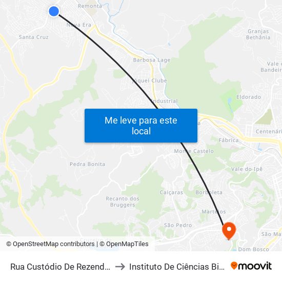 Rua Custódio De Rezende Bastos, 235 to Instituto De Ciências Biológicas - Icb map