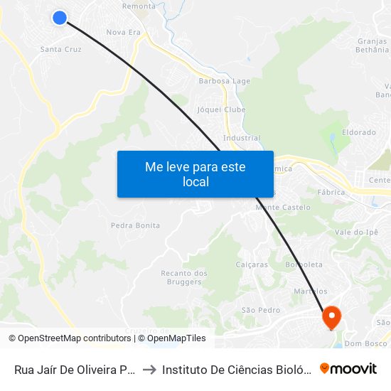 Rua Jaír De Oliveira Píres, 335 to Instituto De Ciências Biológicas - Icb map