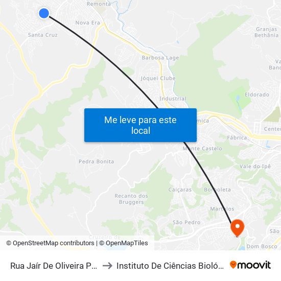 Rua Jaír De Oliveira Píres, 275 to Instituto De Ciências Biológicas - Icb map