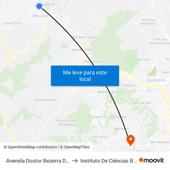 Avenida Doutor Bezerra De Menezes, 465 to Instituto De Ciências Biológicas - Icb map