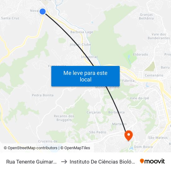 Rua Tenente Guimarães, 230 to Instituto De Ciências Biológicas - Icb map