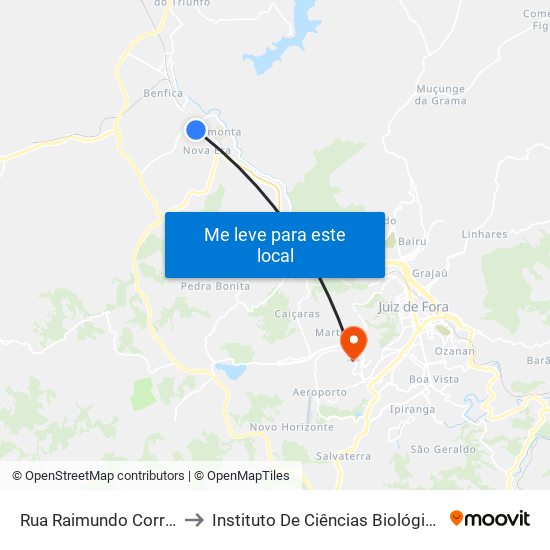Rua Raimundo Corrêa, 73 to Instituto De Ciências Biológicas - Icb map