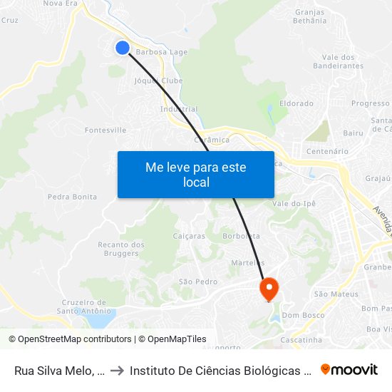 Rua Silva Melo, 85 to Instituto De Ciências Biológicas - Icb map