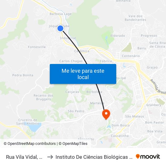Rua Vila Vidal, 299 to Instituto De Ciências Biológicas - Icb map