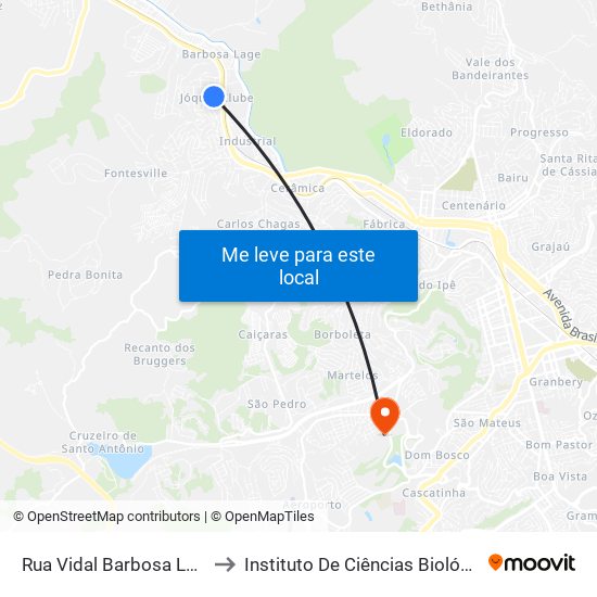 Rua Vidal Barbosa Lage, 259 to Instituto De Ciências Biológicas - Icb map