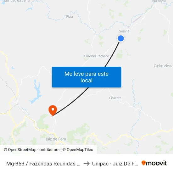 Mg-353 / Fazendas Reunidas S.R. to Unipac - Juiz De Fora map
