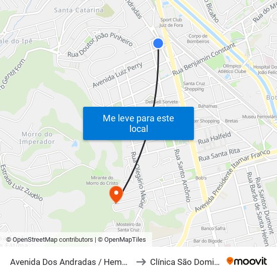 Avenida Dos Andradas / Hemominas to Clínica São Domingos map