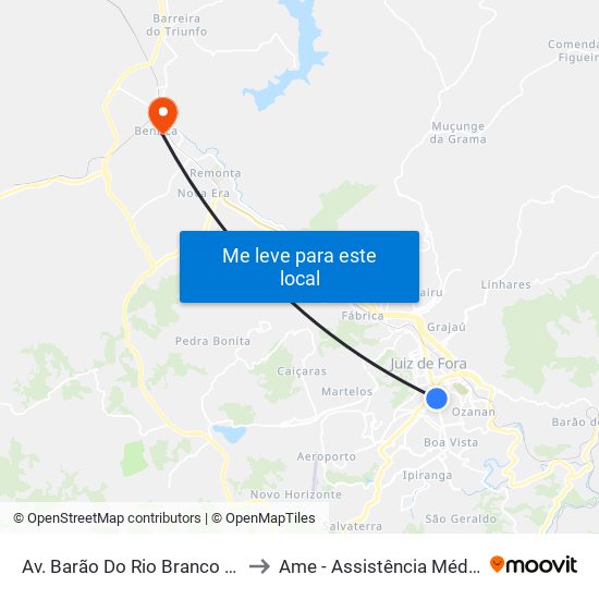 Av. Barão Do Rio Branco / Osvaldo Aranha to Ame - Assistência Médica A Empresas map