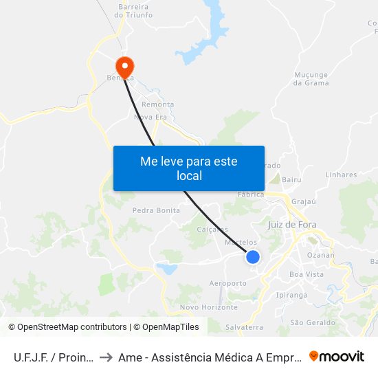 U.F.J.F. / Proinfra to Ame - Assistência Médica A Empresas map