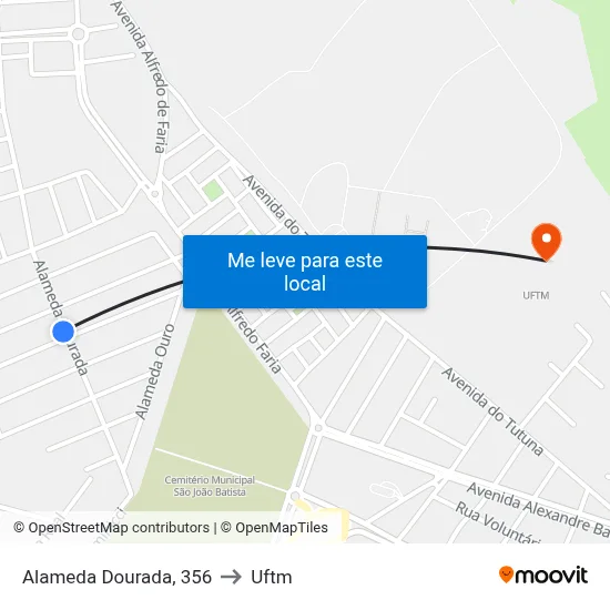 Alameda Dourada, 356 to Uftm map