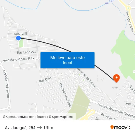 Av. Jaraguá, 254 to Uftm map