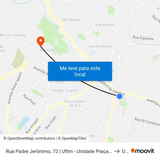 Rua Padre Jerônimo, 72 | Uftm - Unidade Praça Manoel Terra / Mercado Municipal to Uftm map