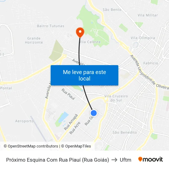 Próximo Esquina Com Rua Piauí (Rua Goiás) to Uftm map