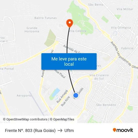 Frente Nº. 803 (Rua Goiás) to Uftm map