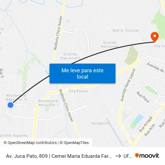 Av. Juca Pato, 809 | Cemei Maria Eduarda Farnezi Caetano to Uftm map