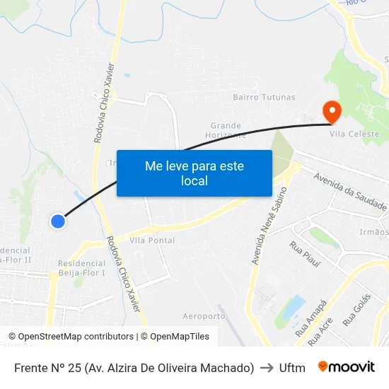 Frente Nº 25 (Av. Alzira De Oliveira Machado) to Uftm map