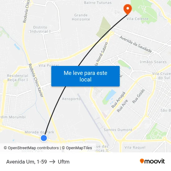 Avenida Um, 1-59 to Uftm map