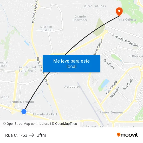 Rua C, 1-63 to Uftm map