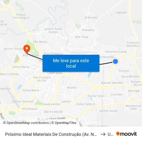 Próximo Ideal Materiais De Construção (Av. Nossa Senhora Do Desterro) to Uftm map