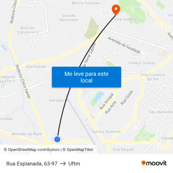 Rua Esplanada, 63-97 to Uftm map