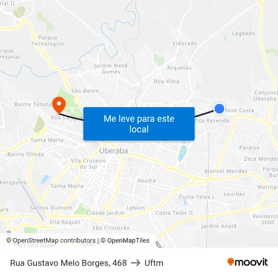 Rua Gustavo Melo Borges, 468 to Uftm map